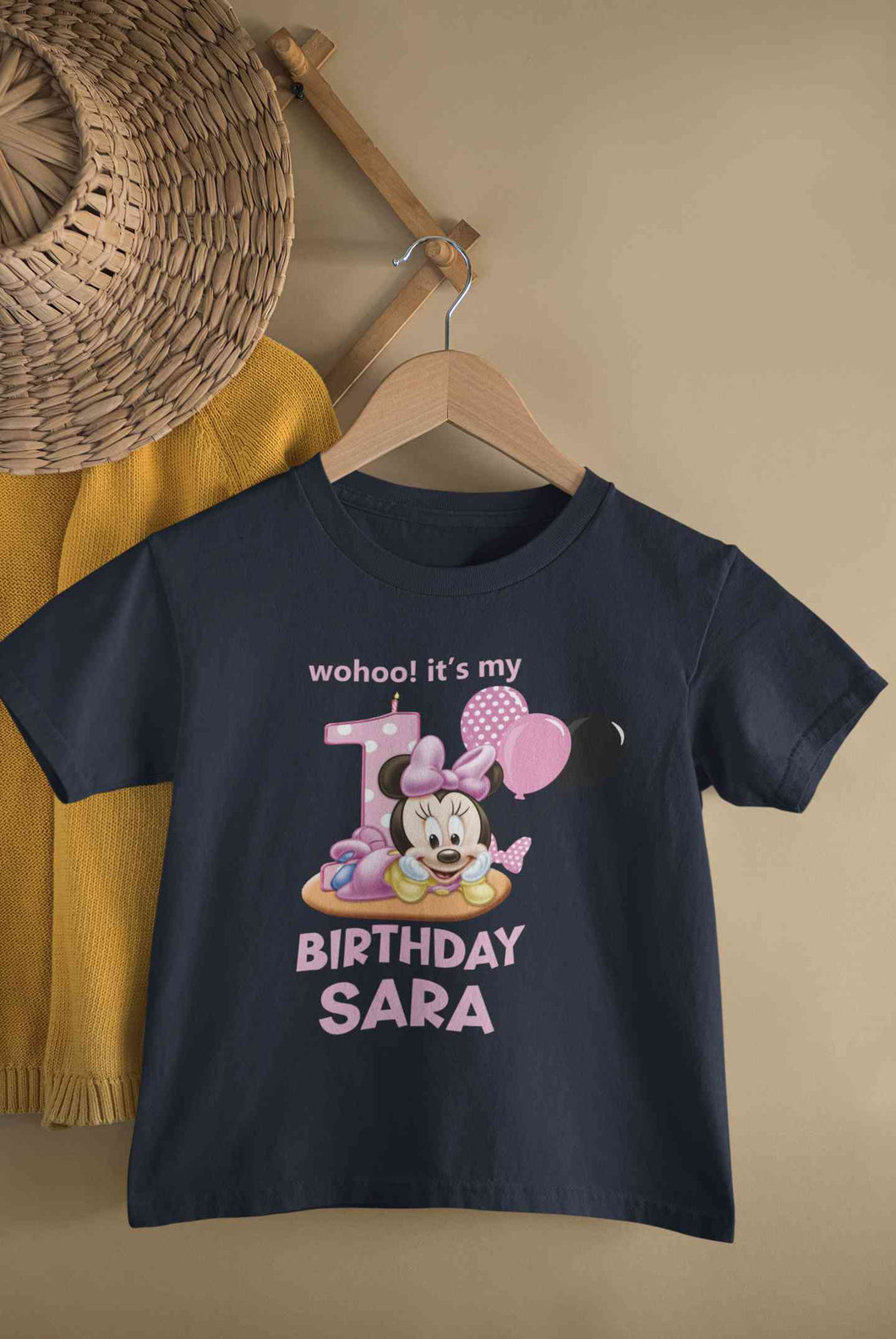 Custom Name Its My First Birthday Half Sleeves T-Shirt For Girls -KidsFashionVilla