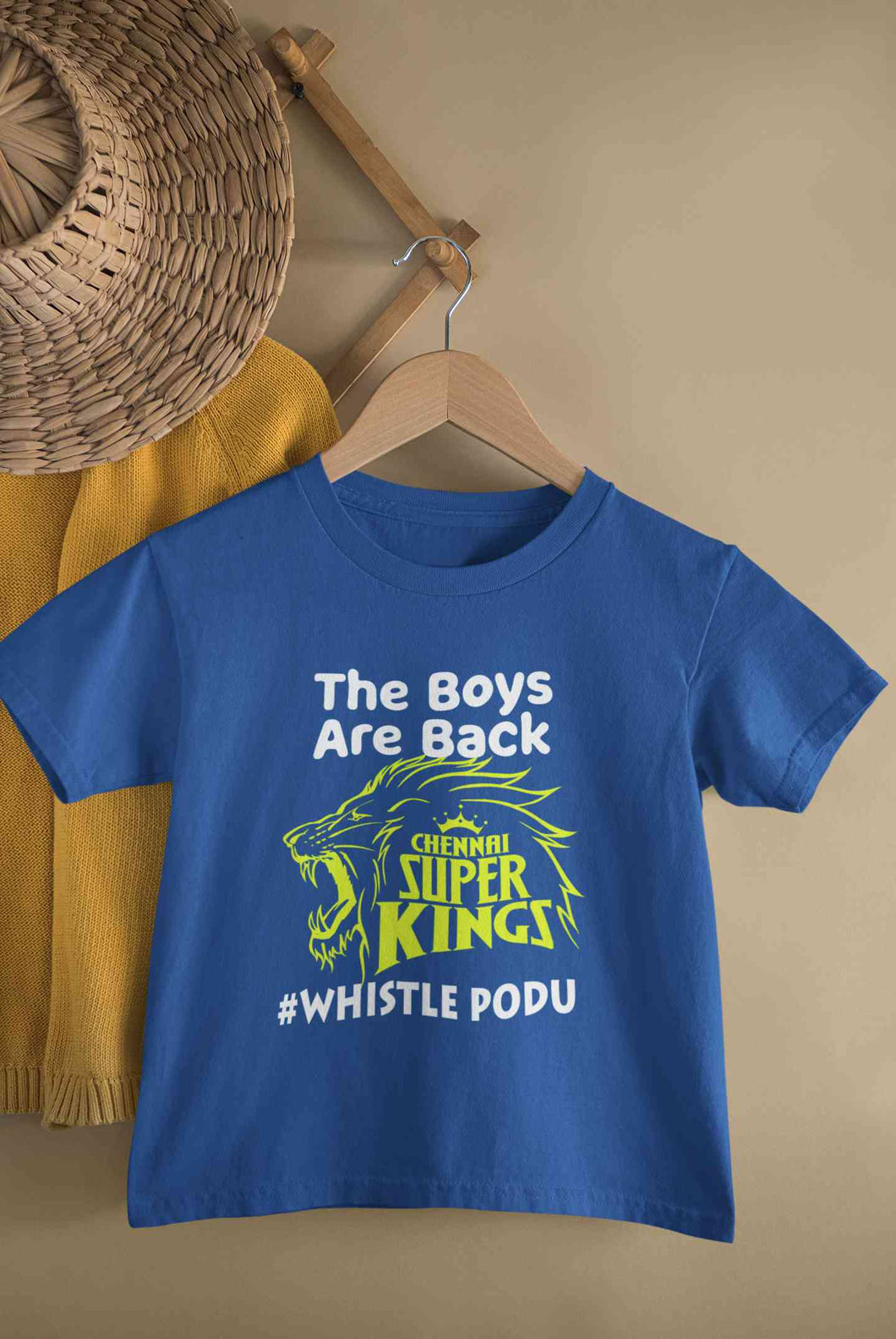 The Boys Are Back Whistle Podu IPL CSK Chennai Super Kings Half Sleeves T-Shirt for Boy-KidsFashionVilla