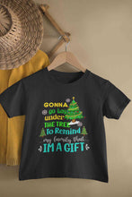 Load image into Gallery viewer, Gift Under Christmas Tree Half Sleeves T-Shirt For Girls -KidsFashionVilla
