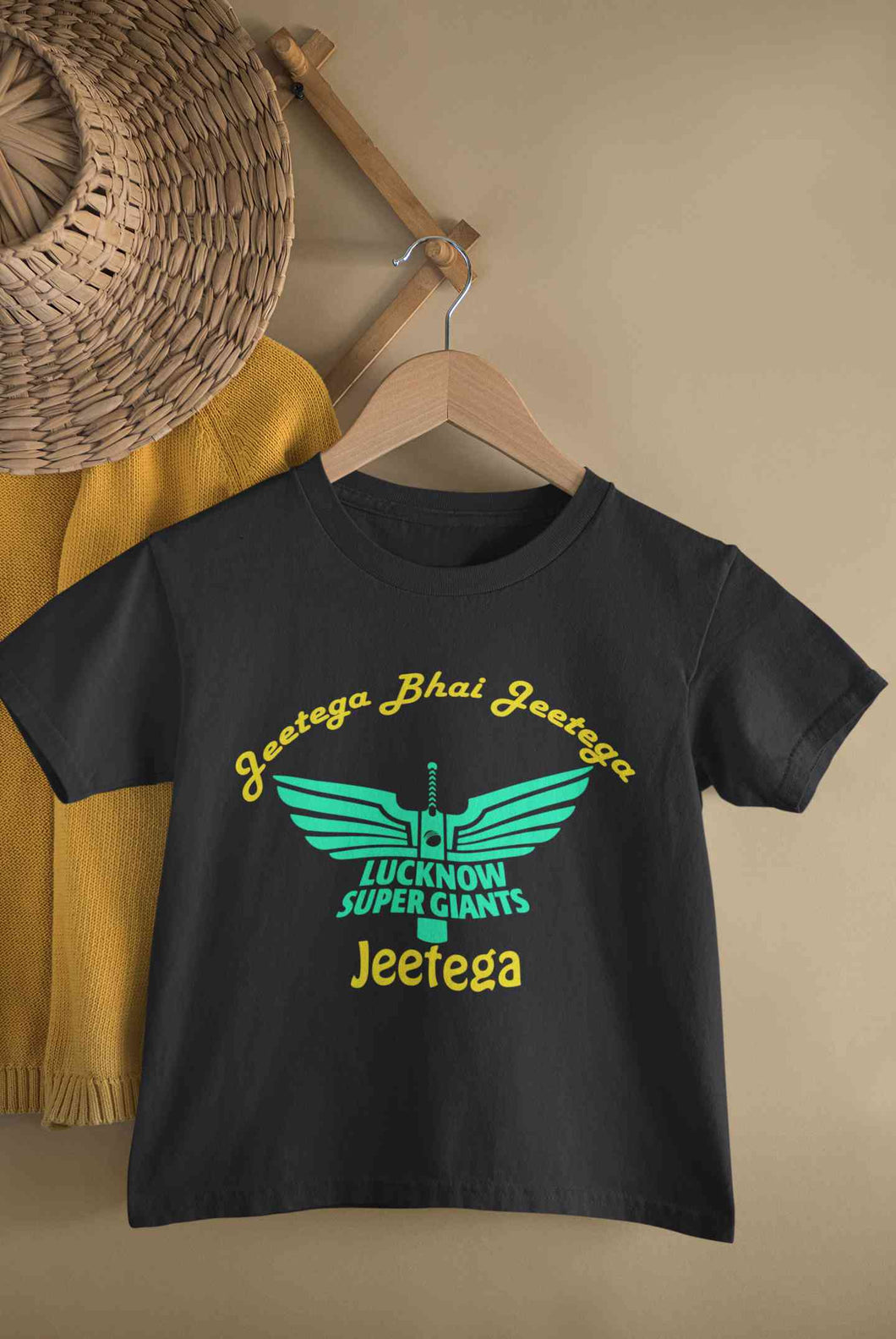 IPL Lucknow Super Giants Jeetega Bhai Jeetega LSG Jeetega Half Sleeves T-Shirt For Girls -KidsFashionVilla