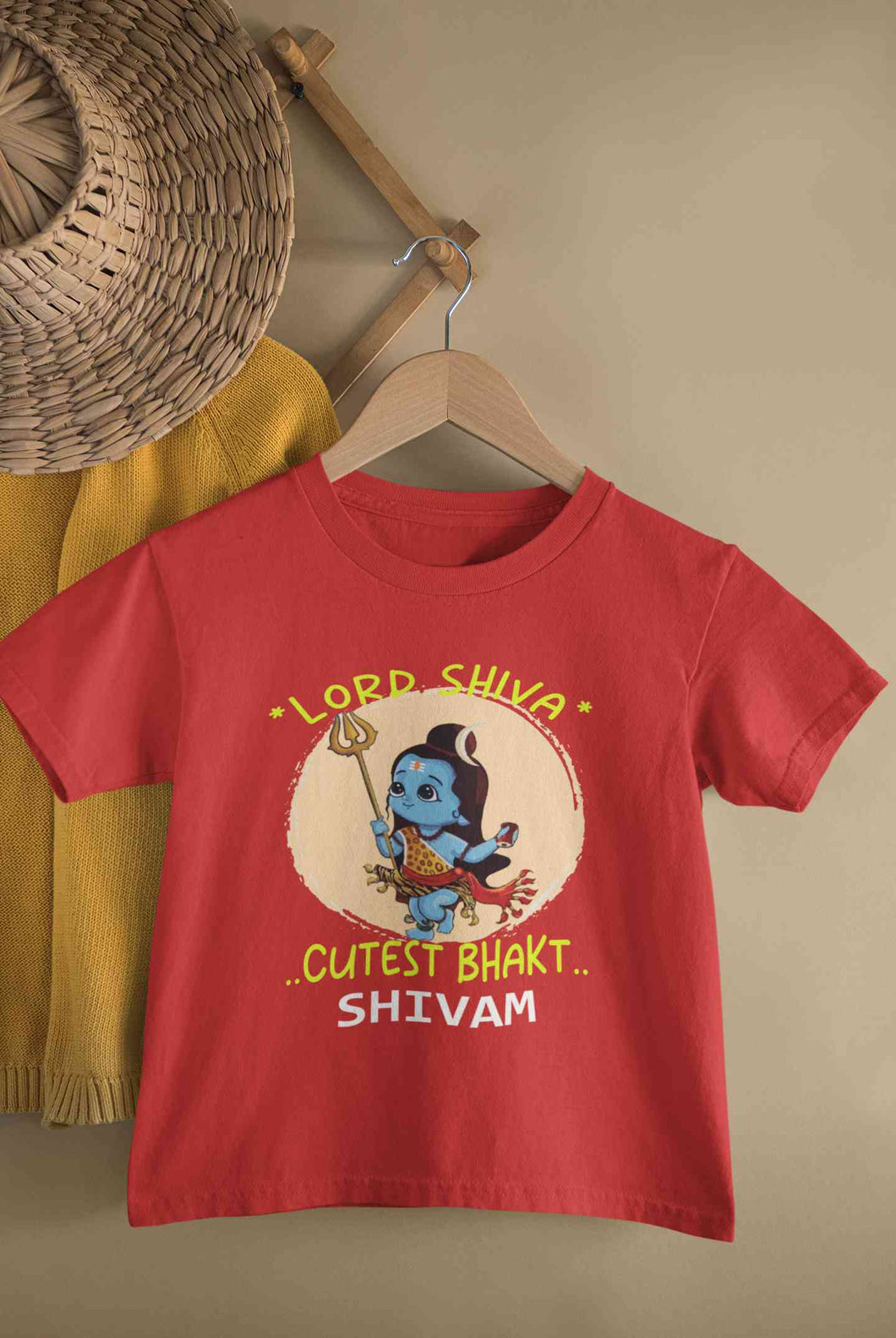 Custom Name Cutest Bhakt MahaShivratri Half Sleeves T-Shirt for Boy-KidsFashionVilla