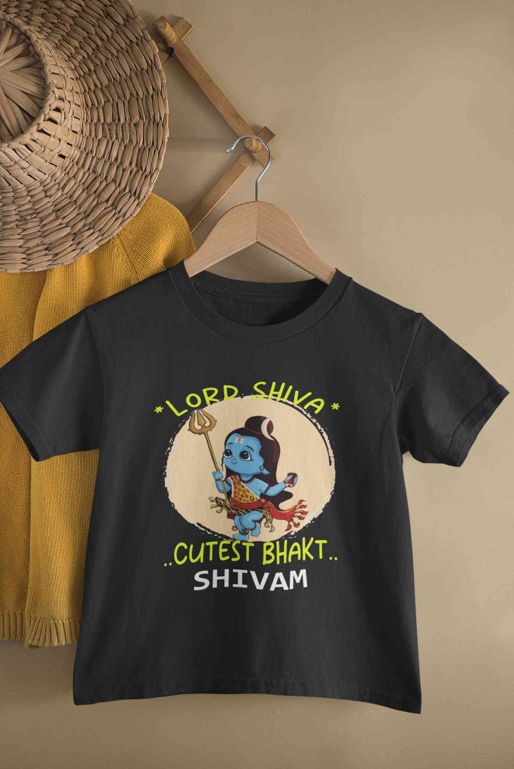 Custom Name Cutest Bhakt MahaShivratri Half Sleeves T-Shirt for Boy-KidsFashionVilla