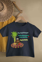 Load image into Gallery viewer, Custom Name My First Pongal With Mommy And Daddy Half Sleeves T-Shirt for Boy-KidsFashionVilla
