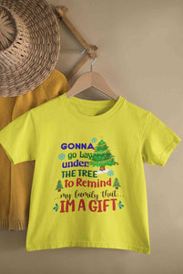 Gift Under Christmas Tree Half Sleeves T-Shirt for Boy-KidsFashionVilla