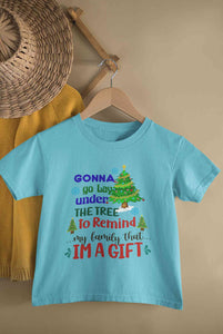 Gift Under Christmas Tree Half Sleeves T-Shirt for Boy-KidsFashionVilla