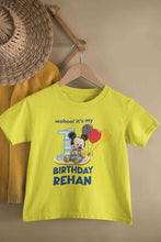 Load image into Gallery viewer, Custom Name Its My First Birthday Half Sleeves T-Shirt for Boy-KidsFashionVilla
