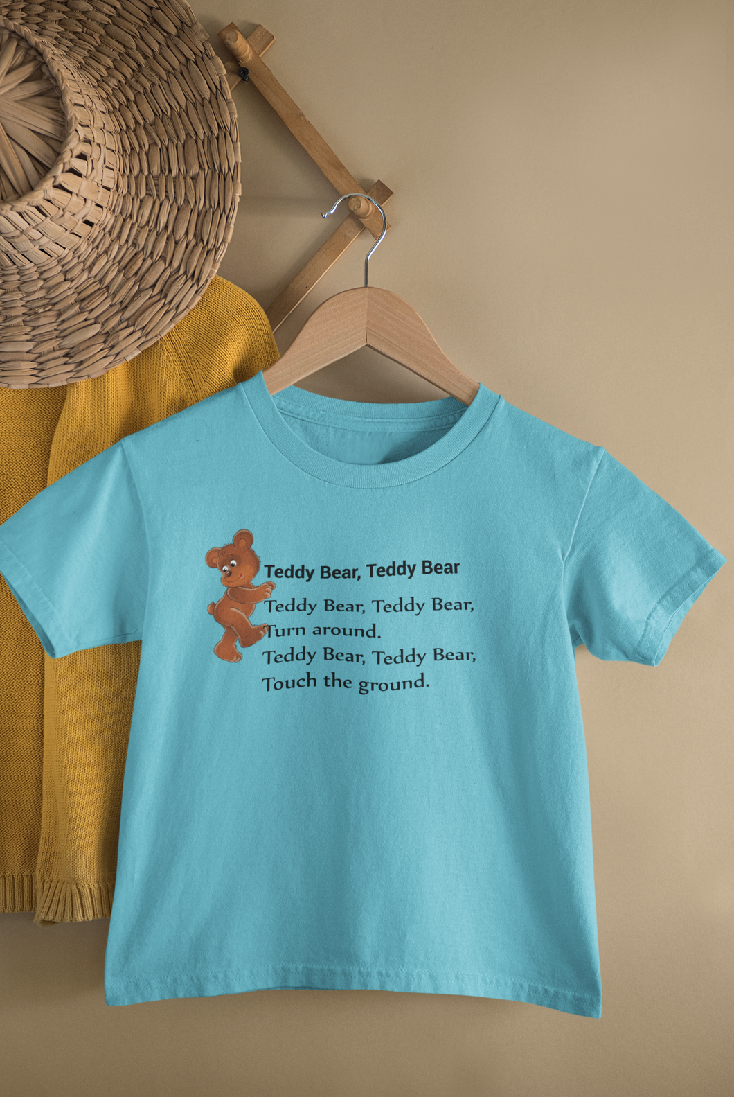 Teddy Bear Teddy Bear Poem Half Sleeves T-Shirt for Boy-KidsFashionVilla