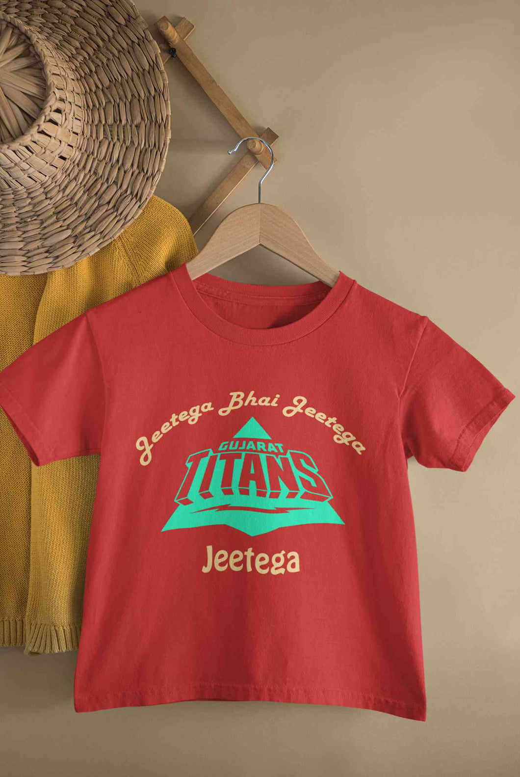 IPL Gujarat Titans Jeetega Bhai Jeetega GT Jeetega Half Sleeves T-Shirt For Girls -KidsFashionVilla