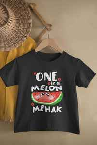 Custom Name Happy One Year First Birthday Half Sleeves T-Shirt For Girls -KidsFashionVilla