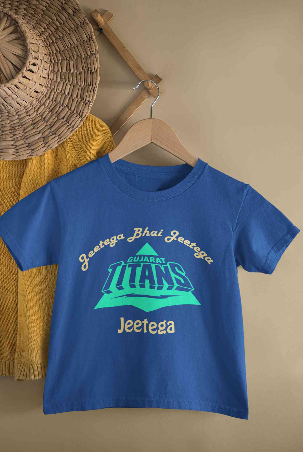 IPL Gujarat Titans Jeetega Bhai Jeetega GT Jeetega Half Sleeves T-Shirt For Girls -KidsFashionVilla