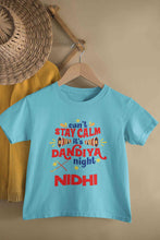 Load image into Gallery viewer, Custom Name Cant Stay Calm It Is Dandiya Night Navratri Half Sleeves T-Shirt For Girls -KidsFashionVilla

