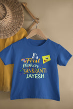 Load image into Gallery viewer, Its My First Makar Sankranti Custom Name Makar Sankranti Half Sleeves T-Shirt for Boy-KidsFashionVilla
