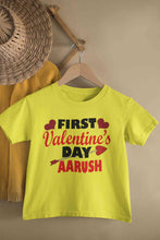 Load image into Gallery viewer, Custom Name First Valentine Half Sleeves T-Shirt for Boy-KidsFashionVilla
