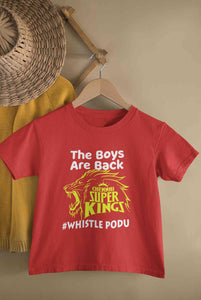 The Boys Are Back Whistle Podu IPL CSK Chennai Super Kings Half Sleeves T-Shirt for Boy-KidsFashionVilla
