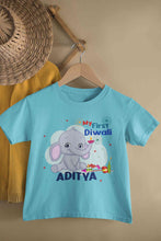 Load image into Gallery viewer, Custom Name My First Diwali Half Sleeves T-Shirt for Boy-KidsFashionVilla
