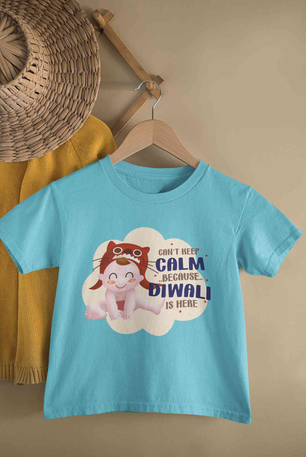 Can Not Keep Calm Because Diwali Is Here Half Sleeves T-Shirt for Boy-KidsFashionVilla