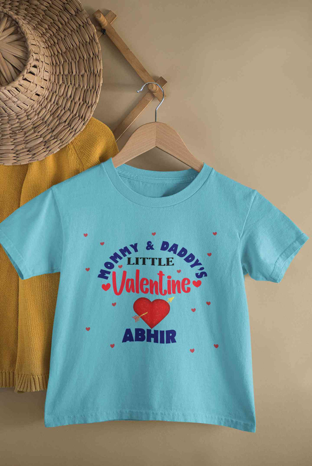 Custom Name Mommys And Daddys Little Valentine Half Sleeves T-Shirt for Boy-KidsFashionVilla