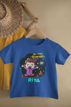 Load image into Gallery viewer, Custom Name My First Diwali Half Sleeves T-Shirt For Girls -KidsFashionVilla
