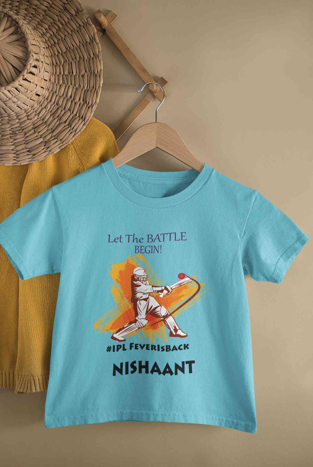 Custom Name IPL Fever Half Sleeves T-Shirt for Boy-KidsFashionVilla