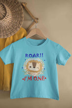 Load image into Gallery viewer, Roar I Am One First Birthday Half Sleeves T-Shirt for Boy-KidsFashionVilla
