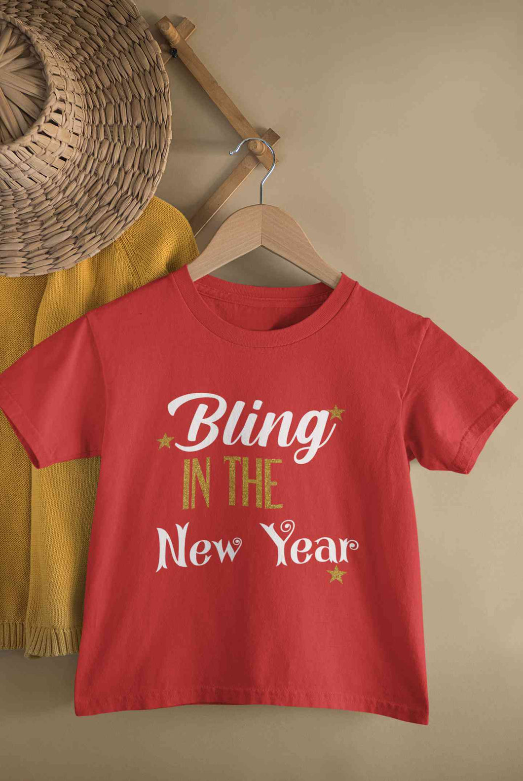 Bling In The New Year Half Sleeves T-Shirt for Boy-KidsFashionVilla