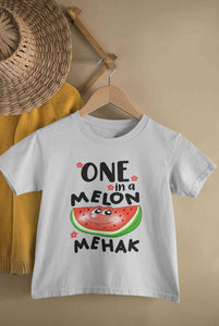 Custom Name Happy One Year First Birthday Half Sleeves T-Shirt For Girls -KidsFashionVilla