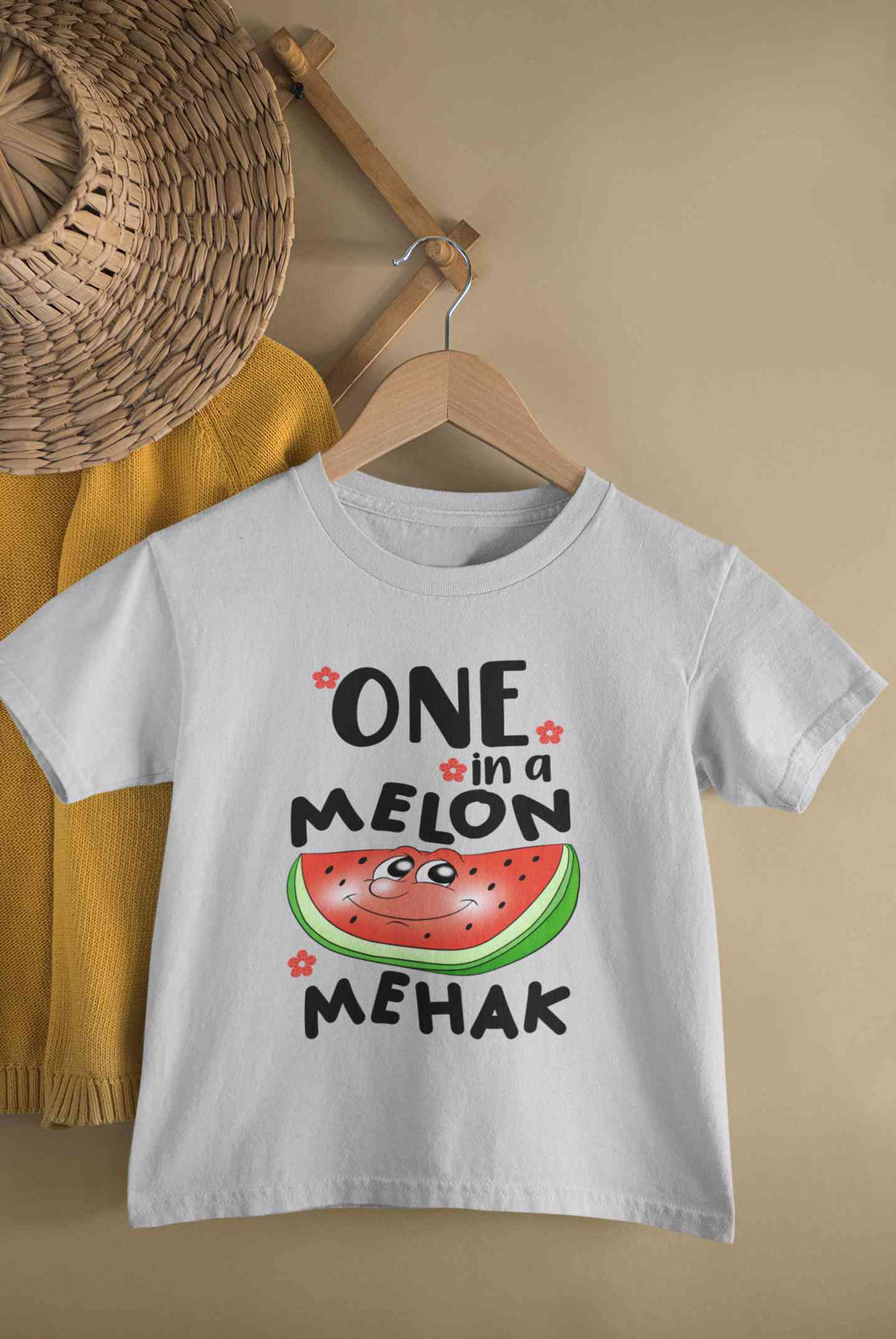 Custom Name Happy One Year First Birthday Half Sleeves T-Shirt For Girls -KidsFashionVilla