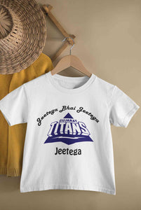 IPL Gujarat Titans Jeetega Bhai Jeetega GT Jeetega Half Sleeves T-Shirt For Girls -KidsFashionVilla