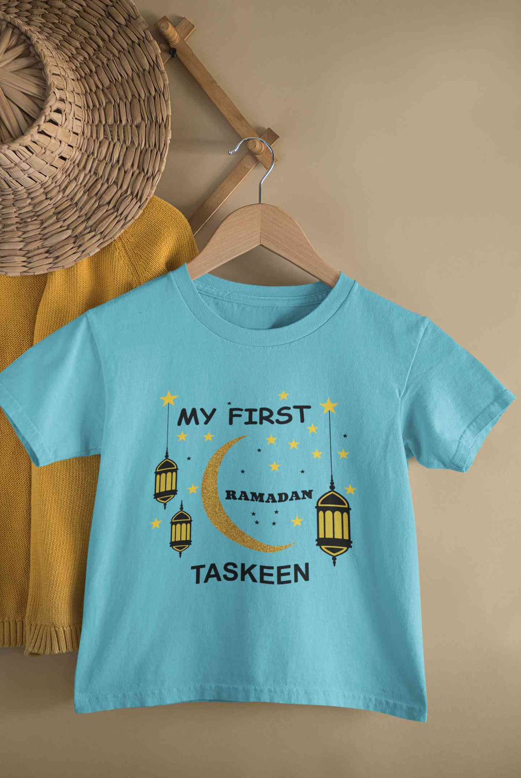 Custom Name My First Ramadan Half Sleeves T-Shirt For Girls -KidsFashionVilla