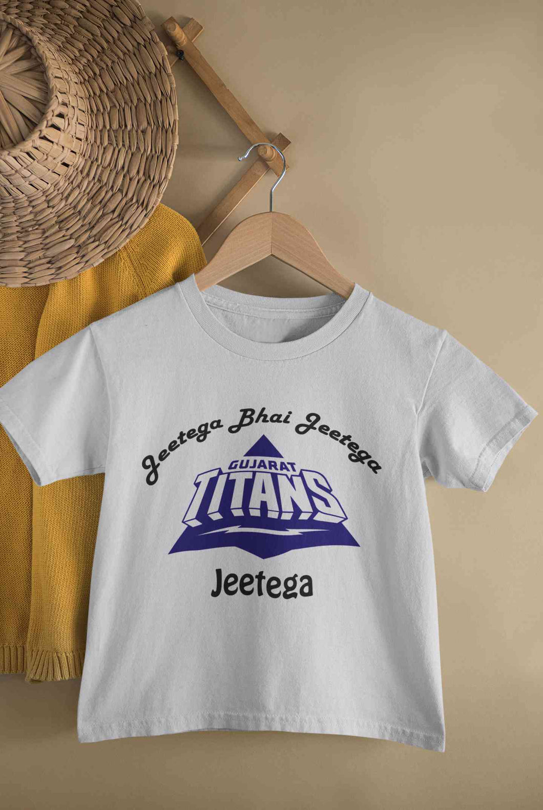 IPL Gujarat Titans Jeetega Bhai Jeetega GT Jeetega Half Sleeves T-Shirt For Girls -KidsFashionVilla