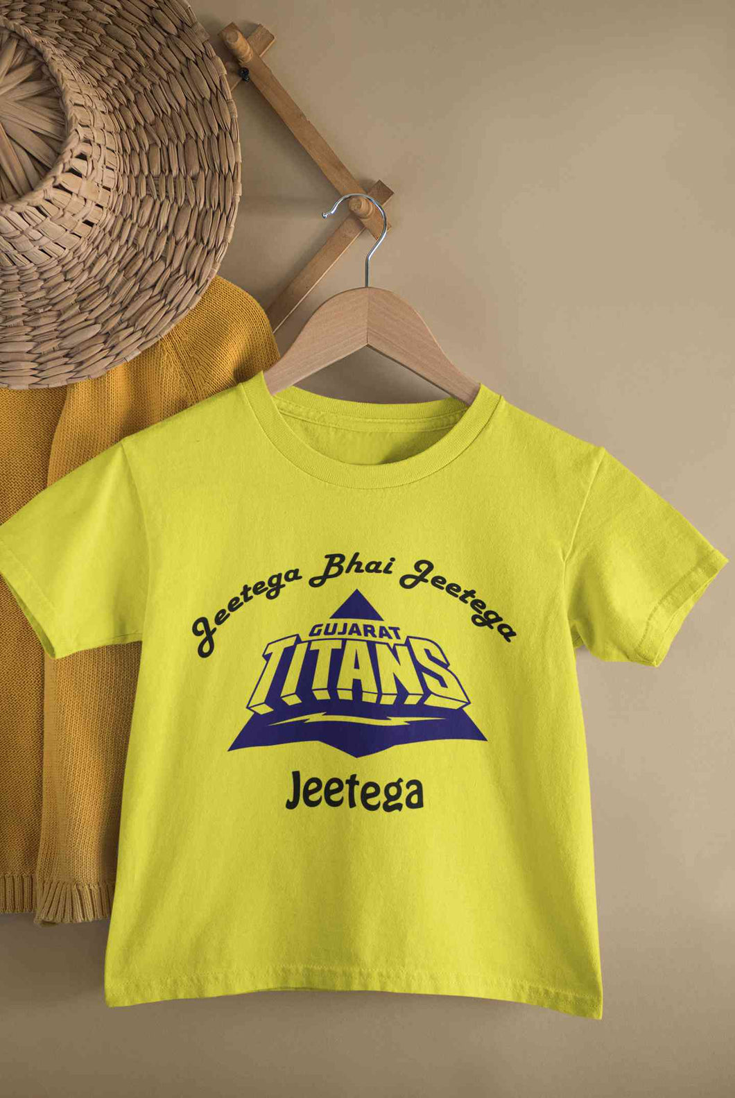 IPL Gujarat Titans Jeetega Bhai Jeetega GT Jeetega Half Sleeves T-Shirt For Girls -KidsFashionVilla