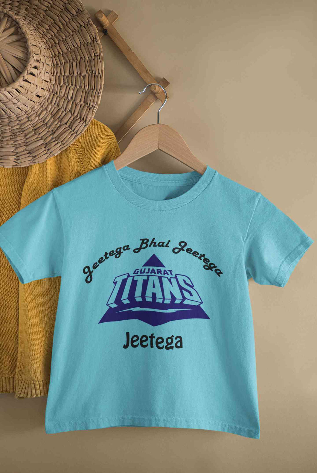IPL Gujarat Titans Jeetega Bhai Jeetega GT Jeetega Half Sleeves T-Shirt for Boy-KidsFashionVilla