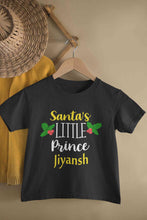 Load image into Gallery viewer, Customized Name Santas Little Prince Christmas Half Sleeves T-Shirt for Boy-KidsFashionVilla
