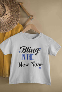 Bling In The New Year Half Sleeves T-Shirt for Boy-KidsFashionVilla