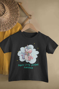 Custom Name Papas Little Phuljadi Diwali Half Sleeves T-Shirt For Girls -KidsFashionVilla