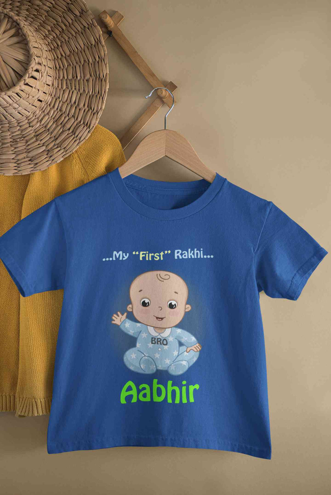 Custom Name My First Rakhi Half Sleeves T-Shirt for Boy-KidsFashionVilla