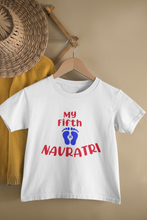 Load image into Gallery viewer, My Fifth Navratri Half Sleeves T-Shirt For Girls -KidsFashionVilla
