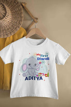 Load image into Gallery viewer, Custom Name My First Diwali Half Sleeves T-Shirt for Boy-KidsFashionVilla
