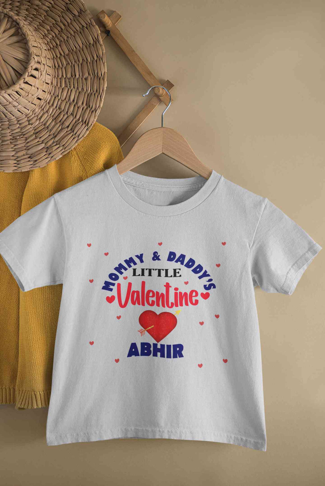 Custom Name Mommys And Daddys Little Valentine Half Sleeves T-Shirt for Boy-KidsFashionVilla