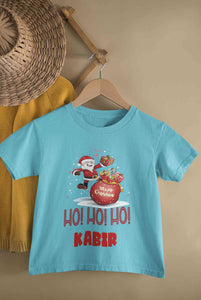 Customized Name Ho! Ho! Ho! Christmas Half Sleeves T-Shirt for Boy-KidsFashionVilla