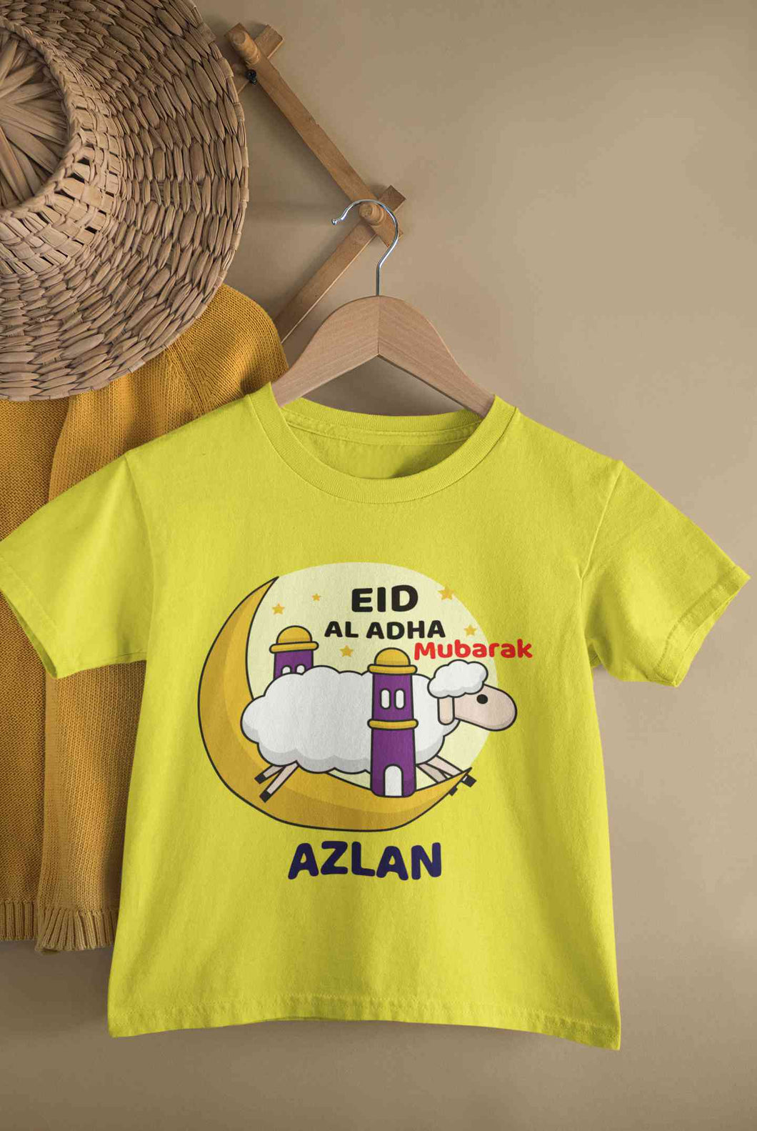 Custom Name Eid Al Adha Bakra Eid Mubarak Half Sleeves T-Shirt for Boy-KidsFashionVilla