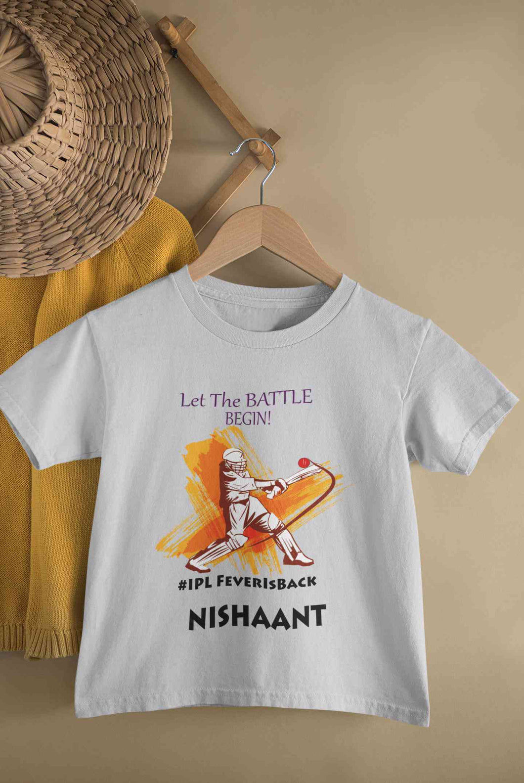 Custom Name IPL Fever Half Sleeves T-Shirt for Boy-KidsFashionVilla