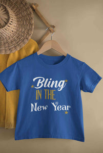 Bling In The New Year Half Sleeves T-Shirt for Boy-KidsFashionVilla