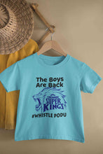 Load image into Gallery viewer, The Boys Are Back Whistle Podu IPL CSK Chennai Super Kings Half Sleeves T-Shirt for Boy-KidsFashionVilla
