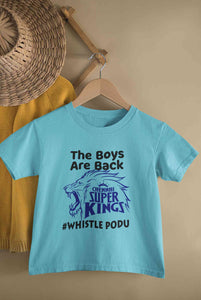 The Boys Are Back Whistle Podu IPL CSK Chennai Super Kings Half Sleeves T-Shirt for Boy-KidsFashionVilla