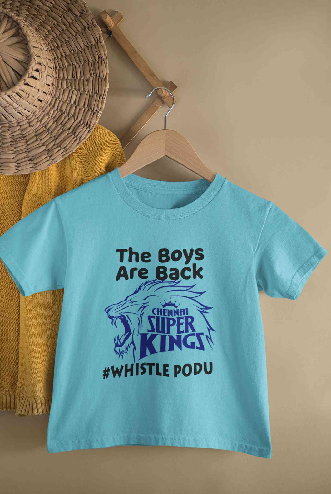 The Boys Are Back Whistle Podu IPL CSK Chennai Super Kings Half Sleeves T-Shirt for Boy-KidsFashionVilla