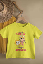 Load image into Gallery viewer, Happy Navratri Half Sleeves T-Shirt For Girls -KidsFashionVilla
