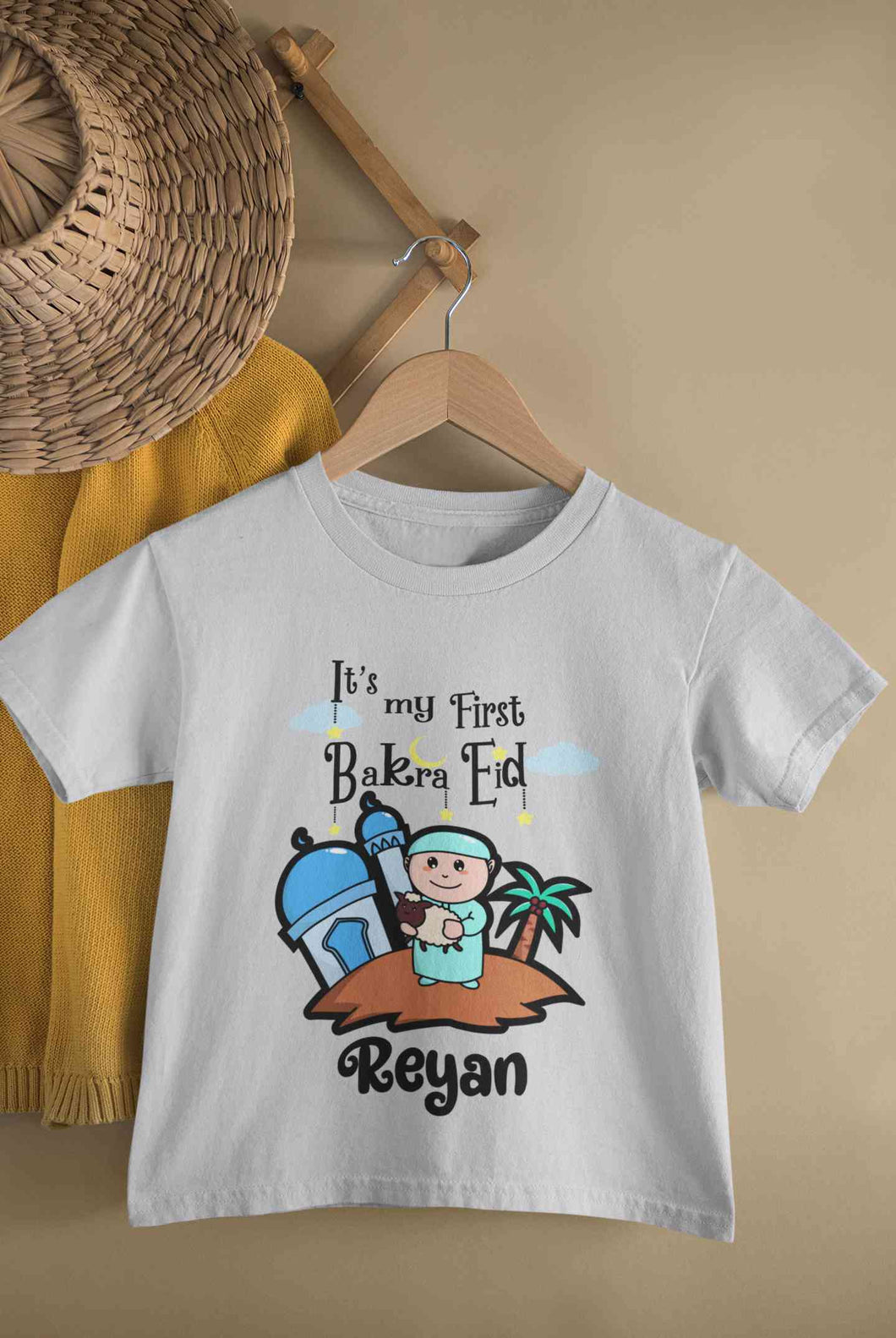 Custom Name Its My First Bakra Eid Half Sleeves T-Shirt for Boy-KidsFashionVilla