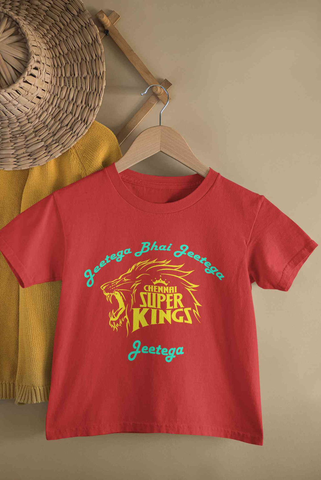 IPL Chennai Super Kings Jeetega Bhai Jeetega CSK Jeetega Half Sleeves T-Shirt for Boy-KidsFashionVilla
