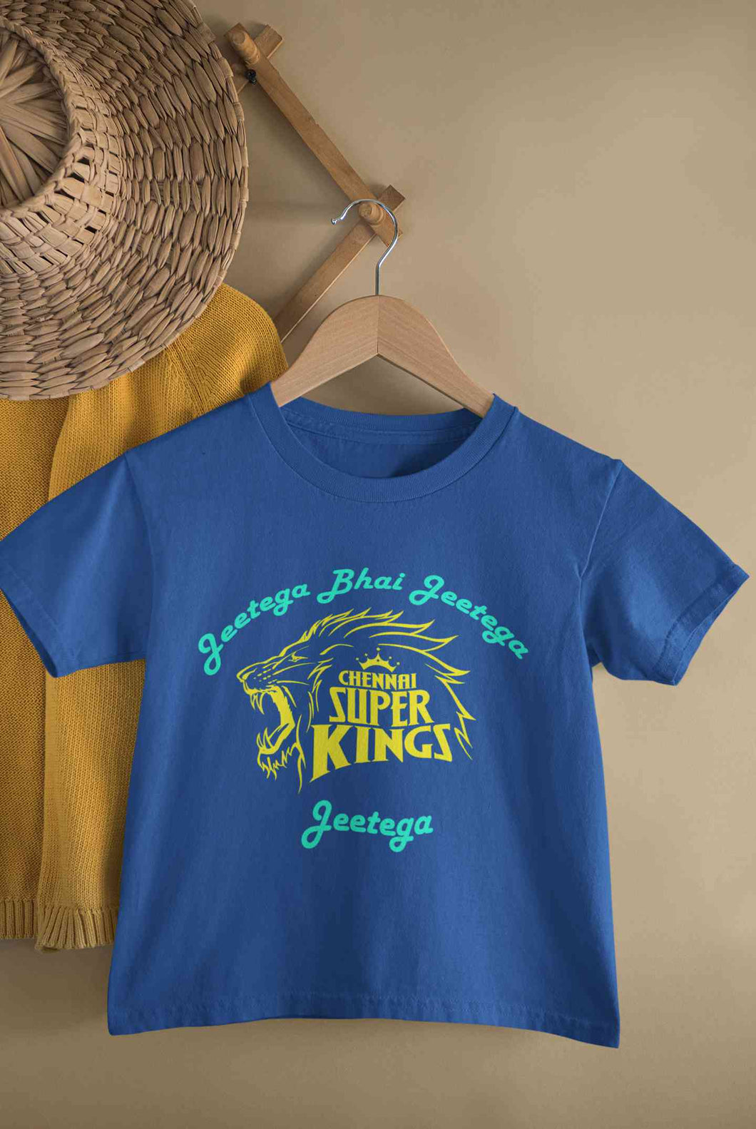 IPL Chennai Super Kings Jeetega Bhai Jeetega CSK Jeetega Half Sleeves T-Shirt For Girls -KidsFashionVilla